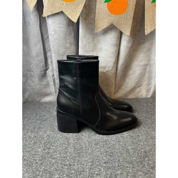 Steve Madden Phillie Block Heel Leather Ankle Boot Women’s Size 9.5 - Picture 3 of 9